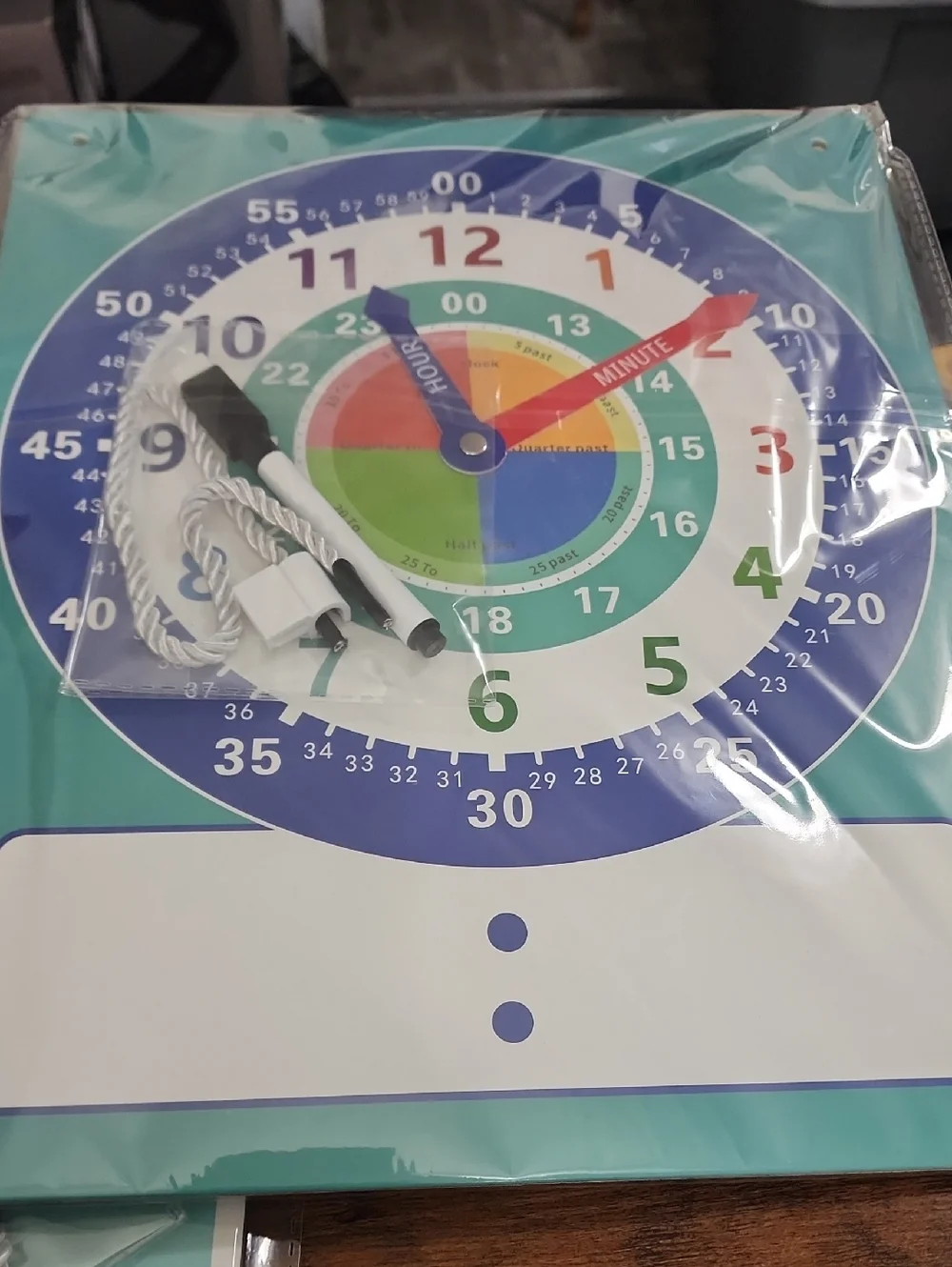 Teaching Clock Double-sided, Kid kindergarten Clock Teaching Demonstration Time